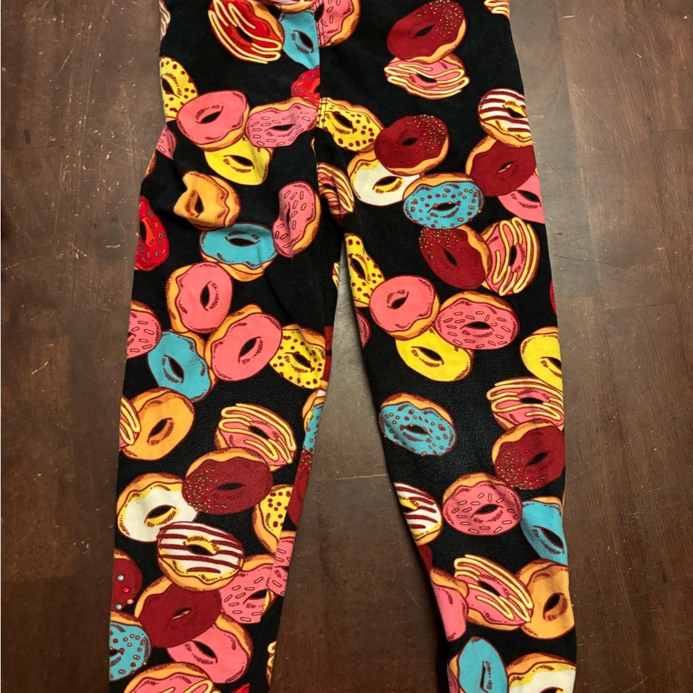 Colorful Donut Print Kids Leggings